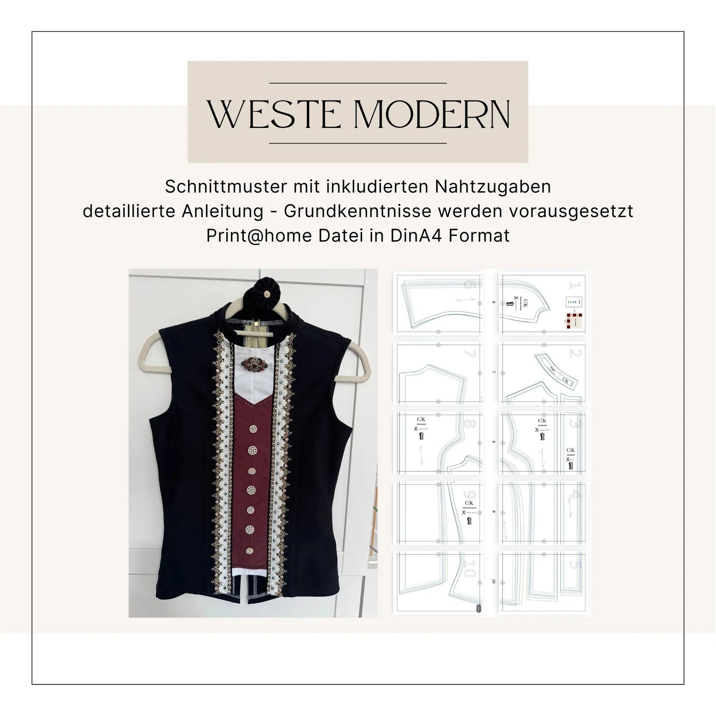 Weste 'Modern' für den karnevalistischen Tanzsport (Girls Gr.128/134/140/146) - CSK Designs