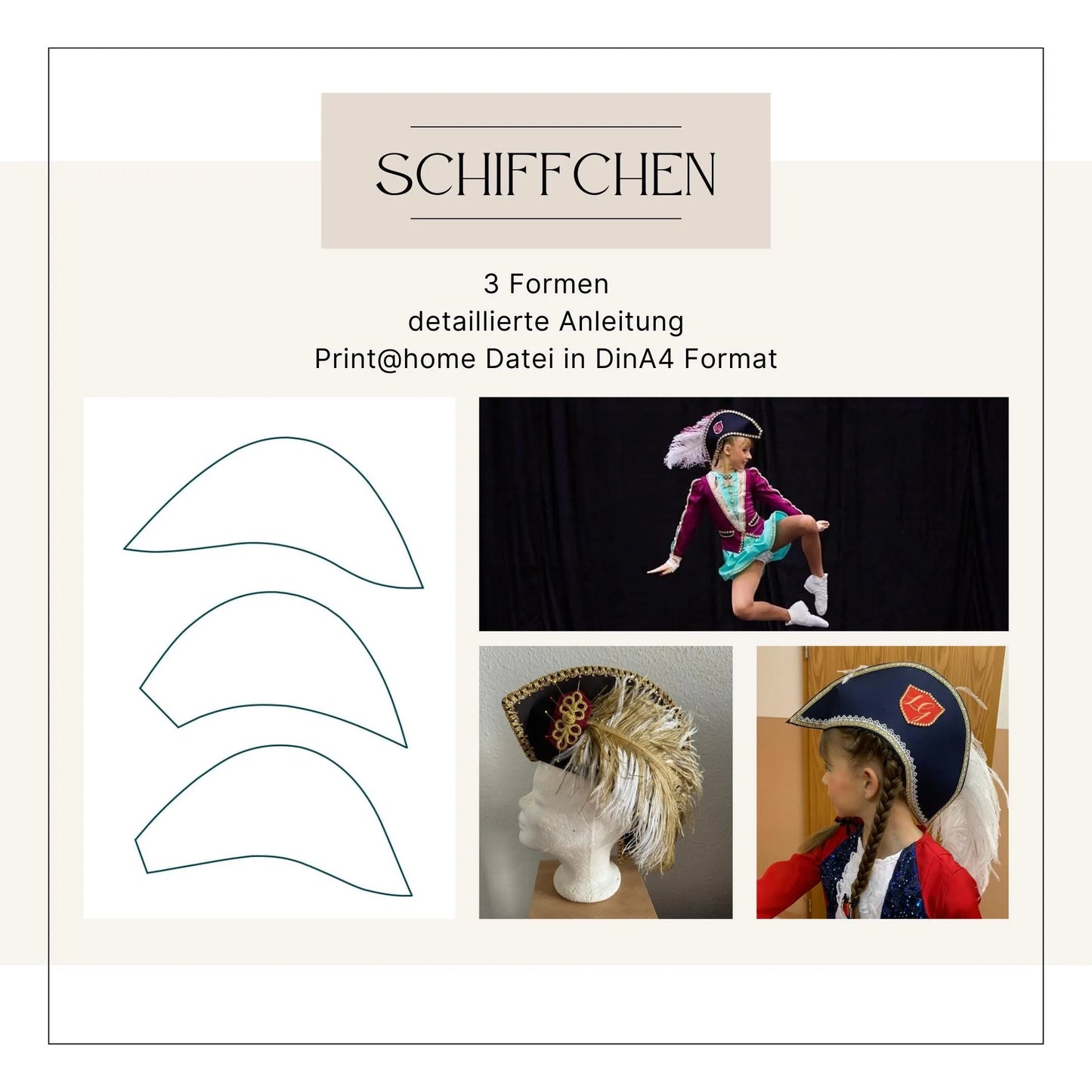 Schiffchen-Hut für den karnevalistischen Tanzsport - CSK Designs