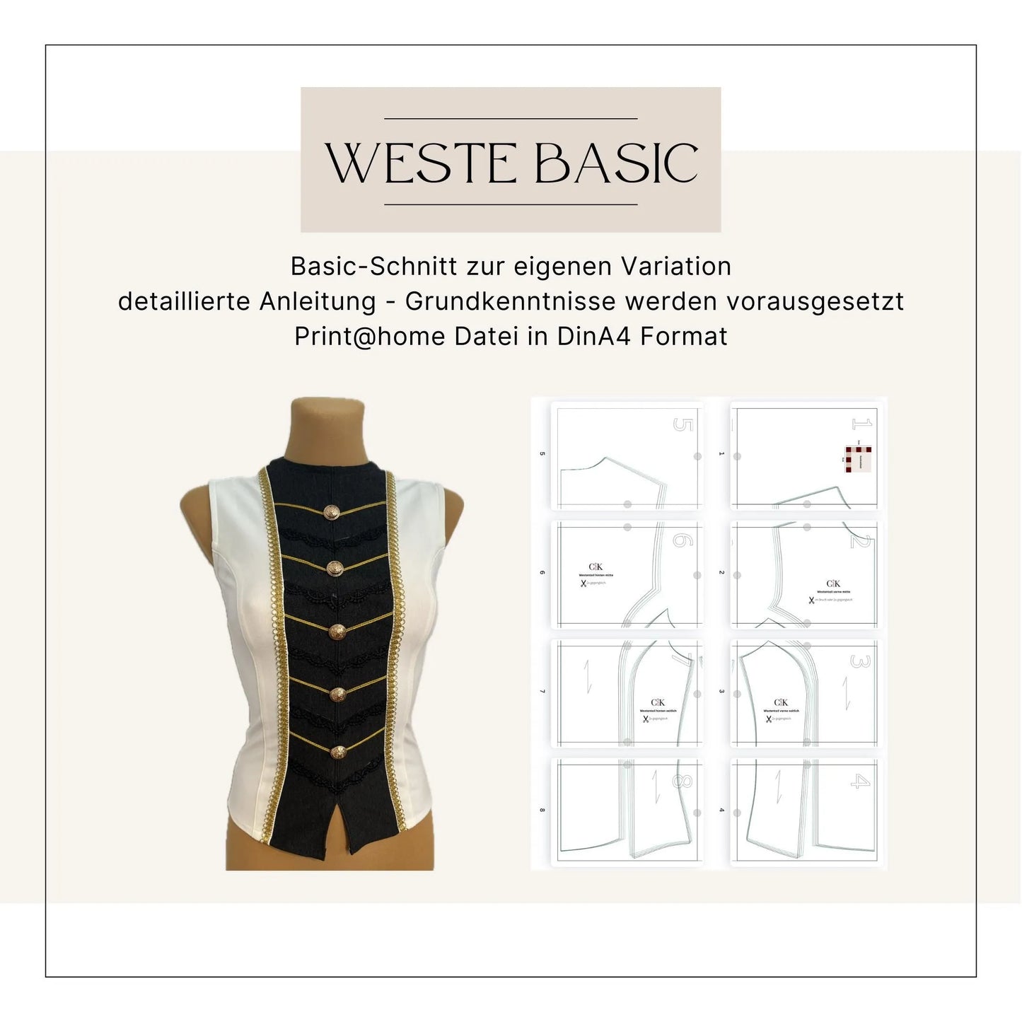 Weste 'Basic' für den karnevalistischen Tanzsport (Boys Gr.152/158/164/170) - CSK Designs