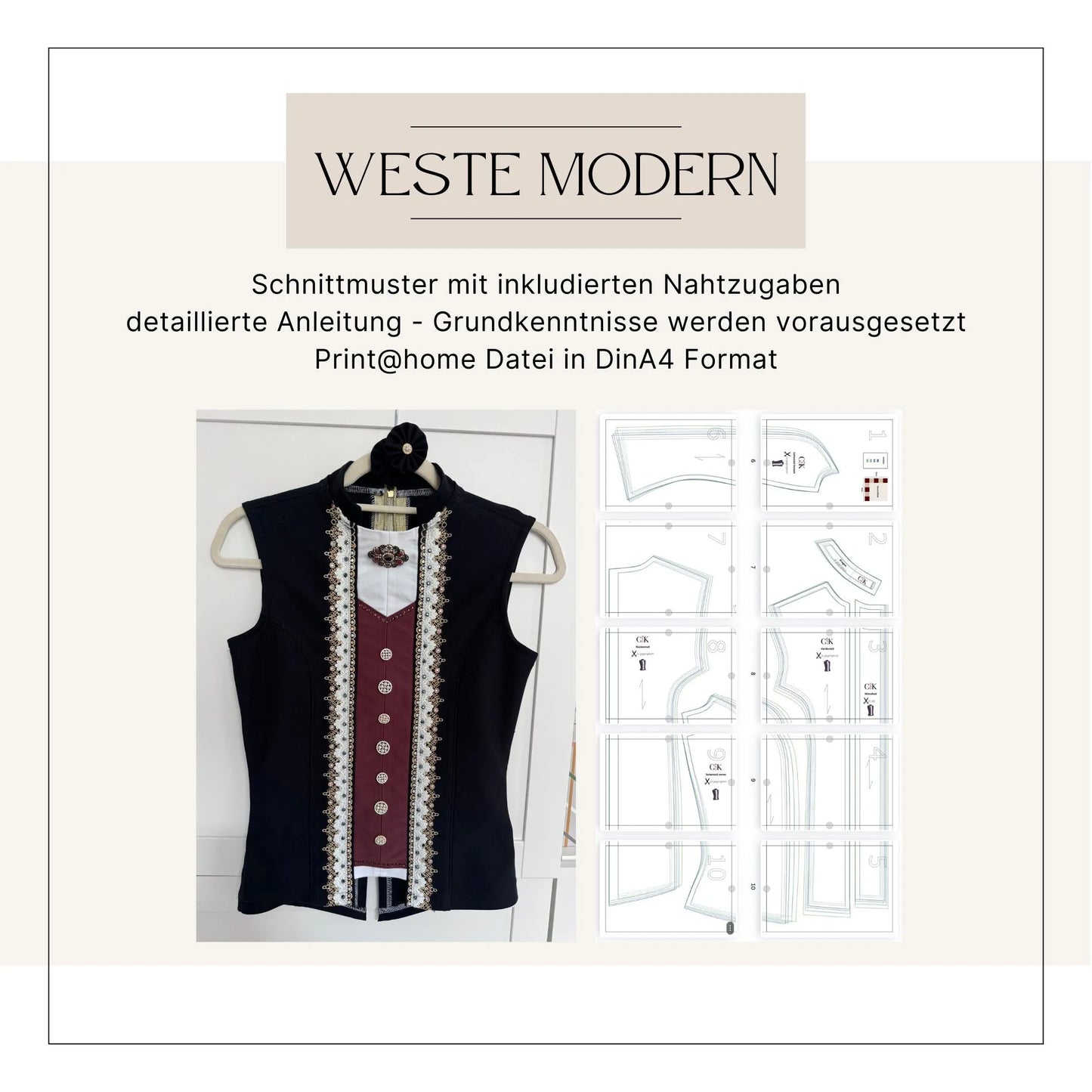 Weste 'Modern' für den karnevalistischen Tanzsport (Damen Gr.34/36/38/40) - CSK Designs