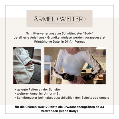 Schnitterweiterung Ärmel (Kids Gr.152/158)
