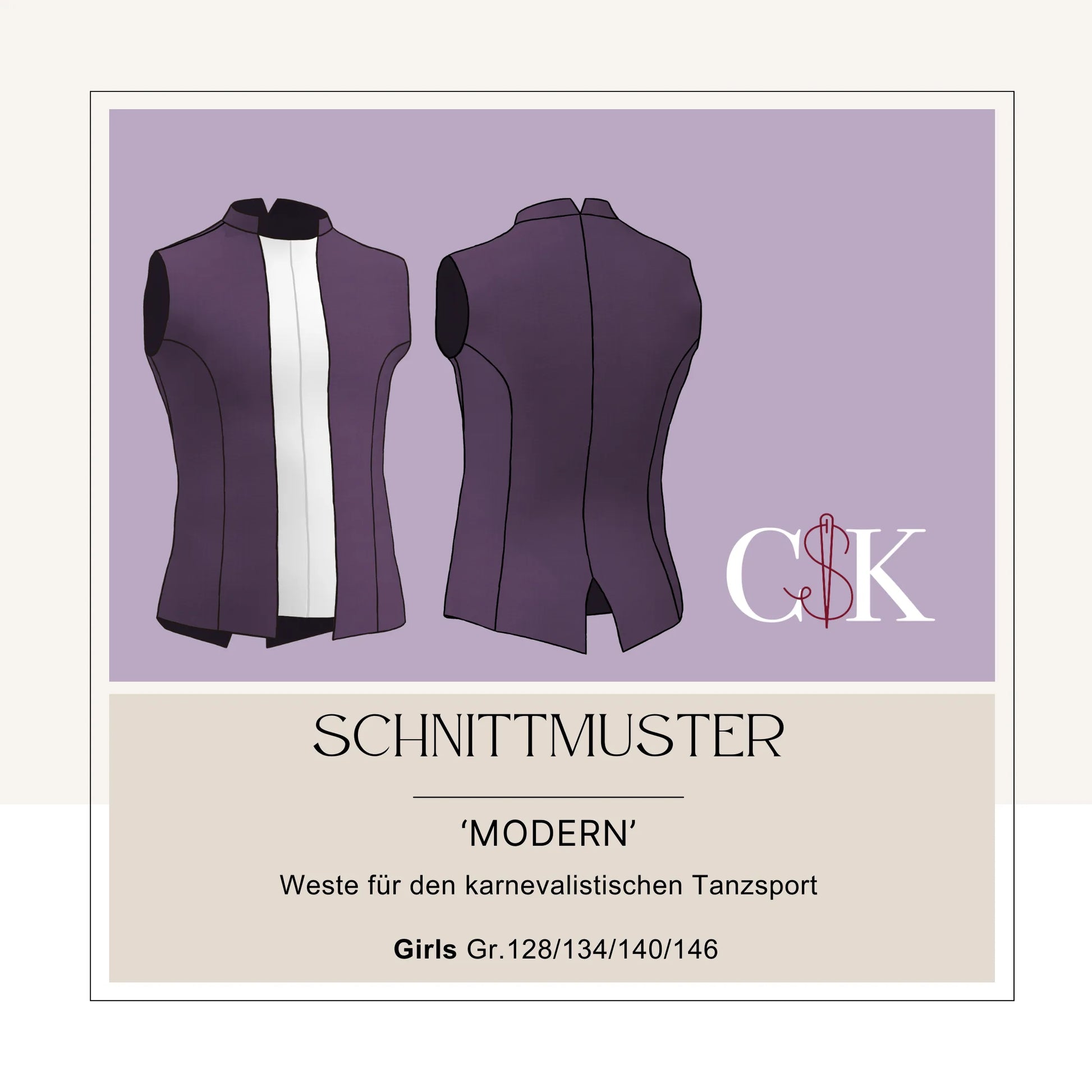 Weste 'Modern' für den karnevalistischen Tanzsport (Girls Gr.128/134/140/146) - CSK Designs
