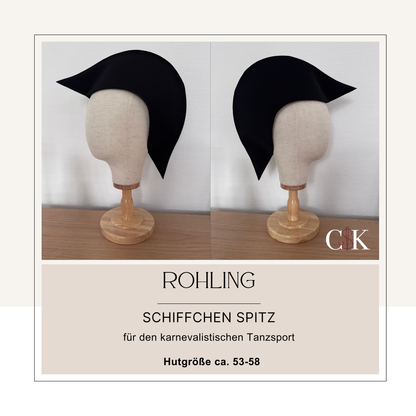 Schiffchen Rohling (schwarz-matt)