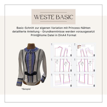 Weste 'Princess' für den karnevalistischen Tanzsport (Girls Gr.152/158/164/170)