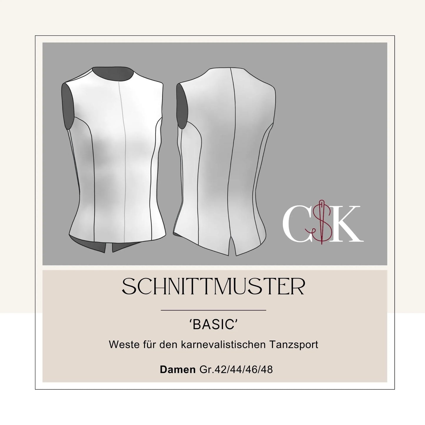 Weste 'Basic' für den karnevalistischen Tanzsport (Damen Gr.42/44/46/48) - CSK Designs