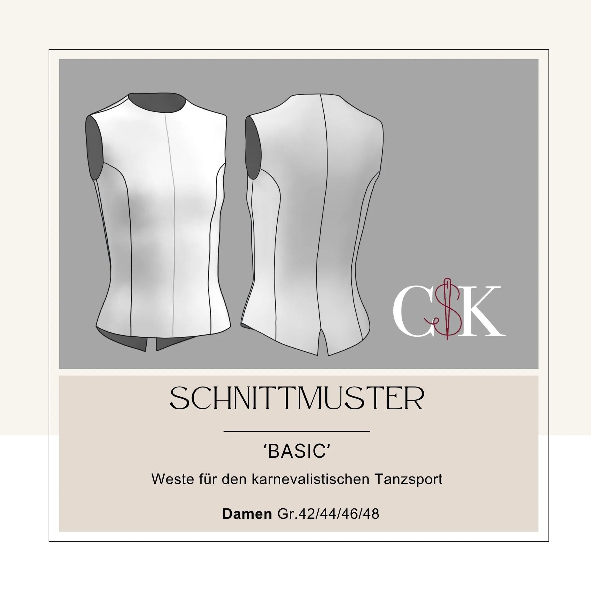 Weste 'Basic' für den karnevalistischen Tanzsport (Damen Gr.42/44/46/48) - CSK Designs