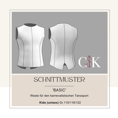 Weste 'Basic' für den karnevalistischen Tanzsport (Kids Gr.110/116/122) - CSK Designs