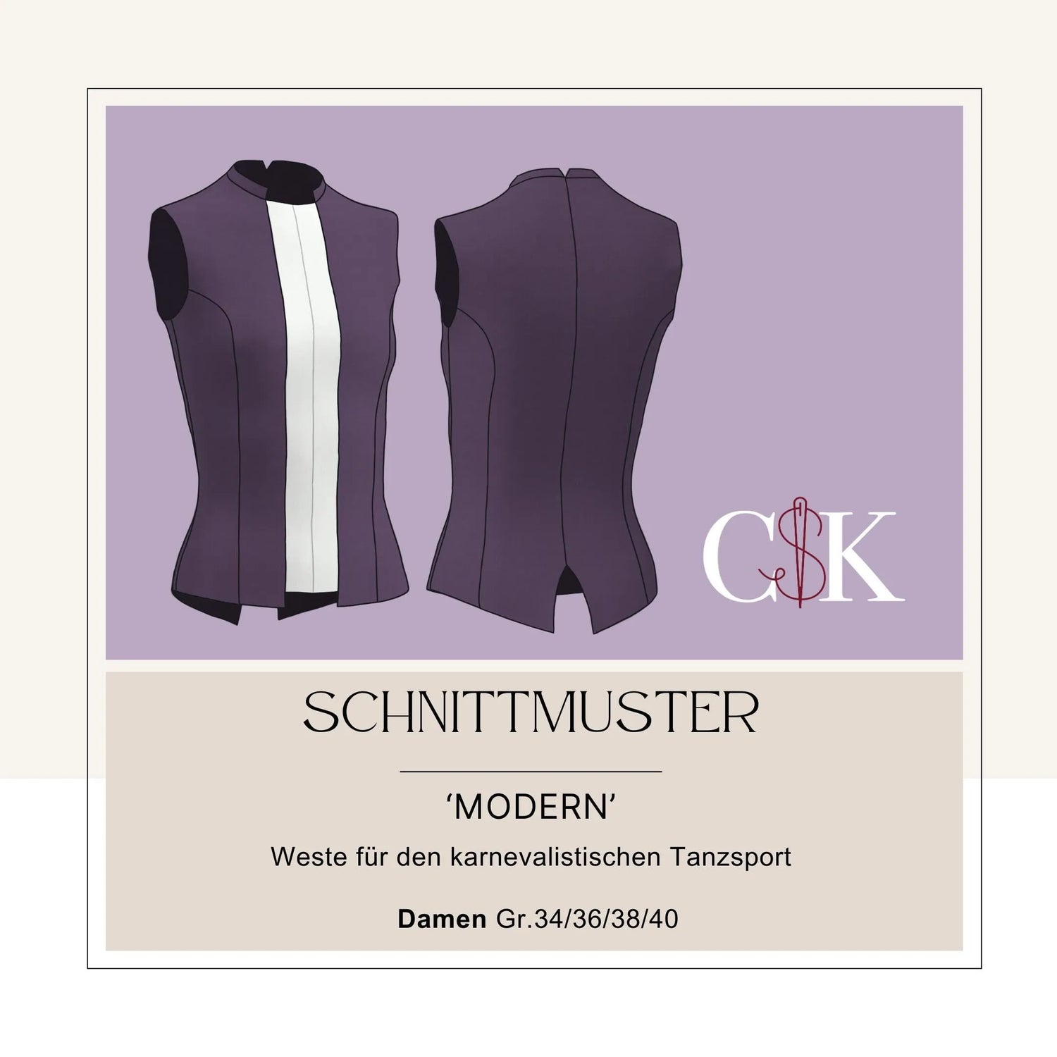 Weste 'Modern' für den karnevalistischen Tanzsport (Damen Gr.34/36/38/40) - CSK Designs