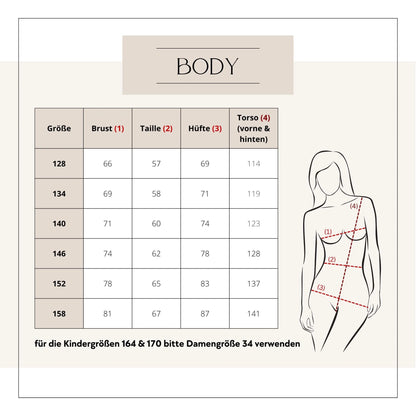 Body für den karnevalistischen Tanzsport (Kinder Gr.152/158) - CSK Designs