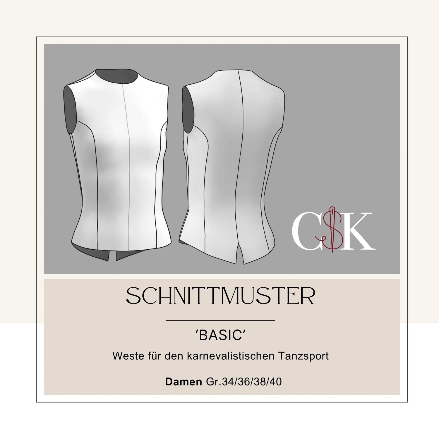 Weste 'Basic' für den karnevalistischen Tanzsport (Damen Gr.34/36/38/40) - CSK Designs