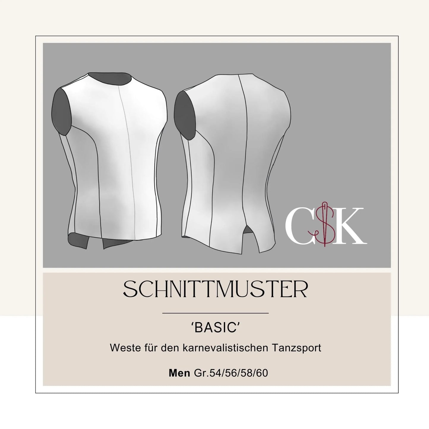 Weste 'Basic' für den karnevalistischen Tanzsport (Men Gr.54/56/58/60) - CSK Designs