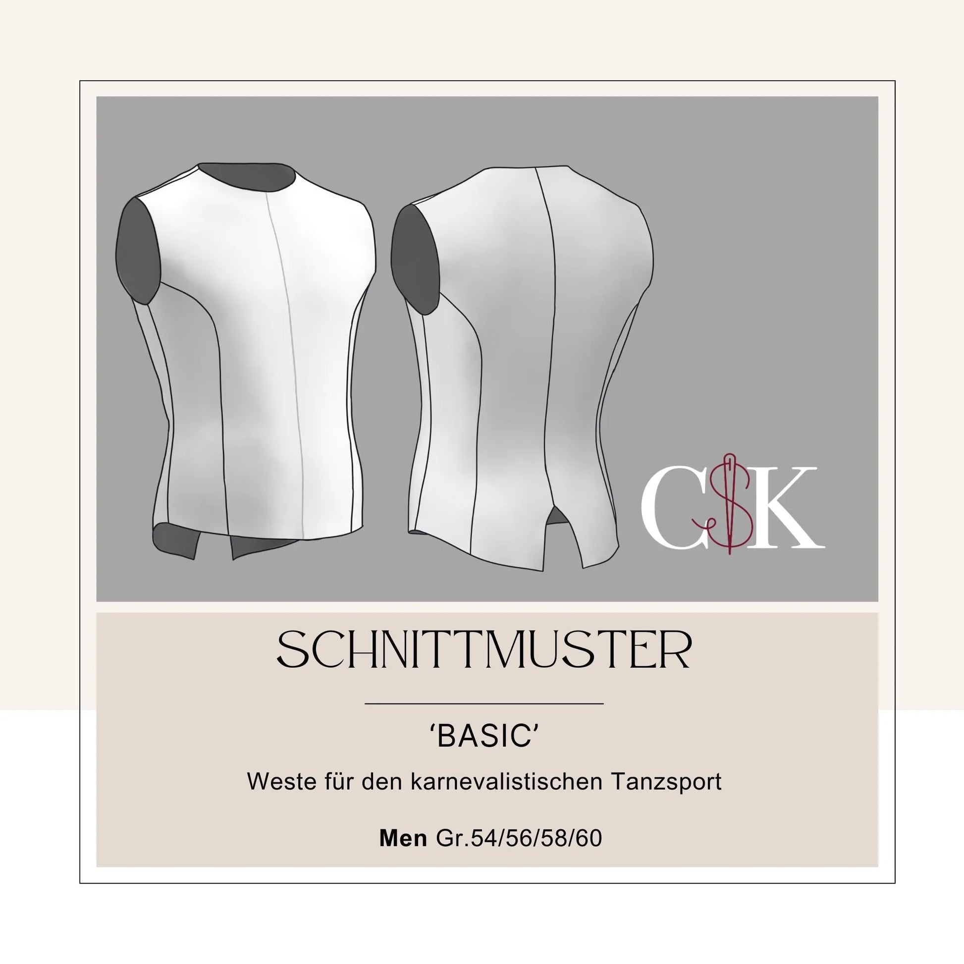 Weste 'Basic' für den karnevalistischen Tanzsport (Men Gr.54/56/58/60) - CSK Designs