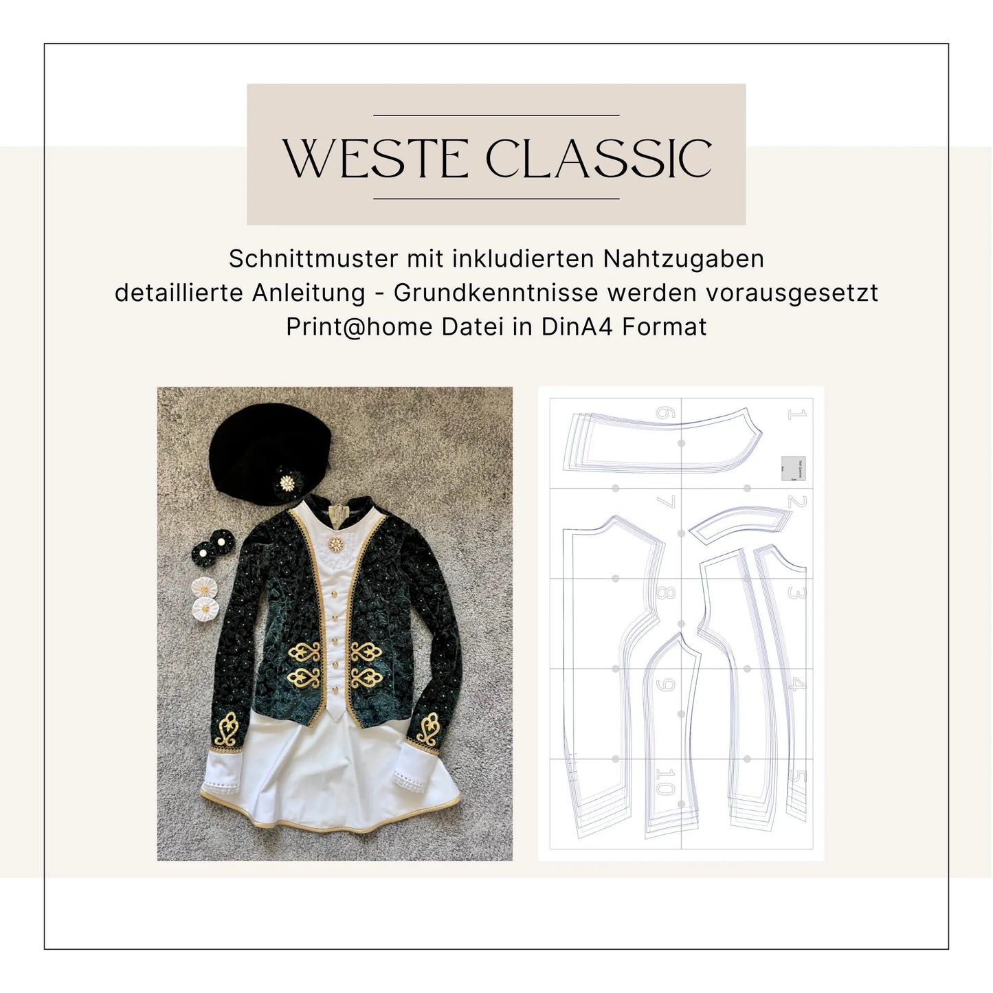 Weste 'Classic' für den karnevalistischen Tanzsport (Damen Gr.34/36/38/40) - CSK Designs