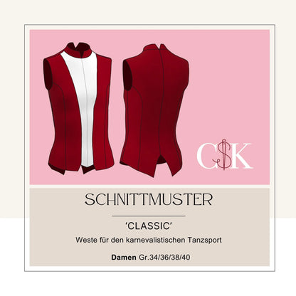 Weste 'Classic' für den karnevalistischen Tanzsport (Damen Gr.34/36/38/40) - CSK Designs